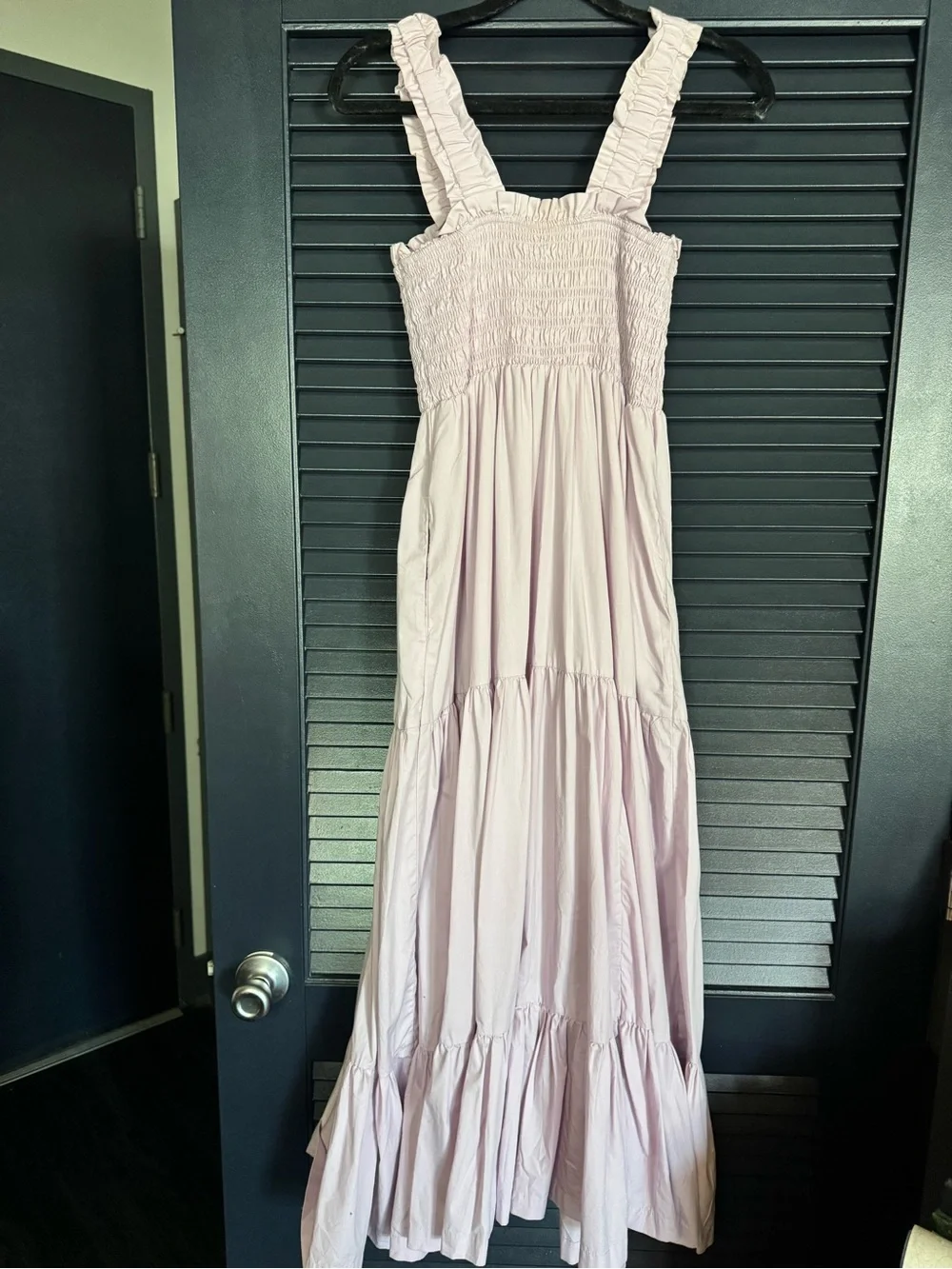 Abercrombie Lilac Smocked Tiered Maxi Dress M